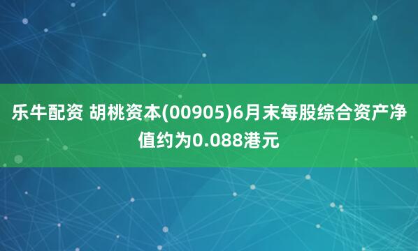 乐牛配资 胡桃资本(00905)6月末每股综合资产净值约为0.088港元